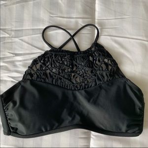 Xhilaration Black Crochet Bikini Top Medium